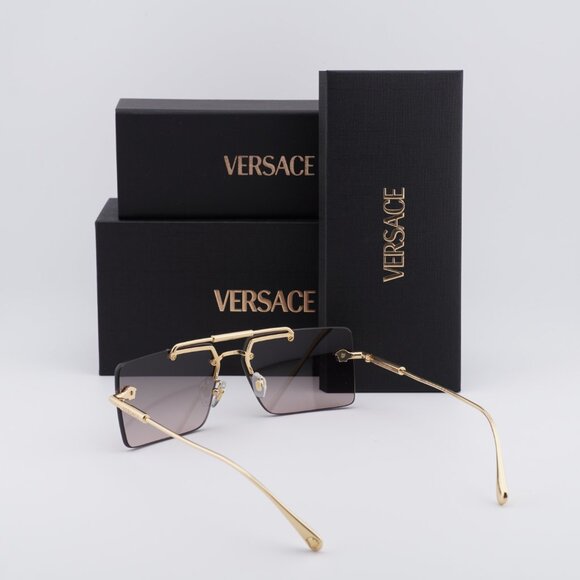 Versace VE2245 100258 Rectangle Sunglasses – Gold/Pink Gradient - Picture 10 of 10